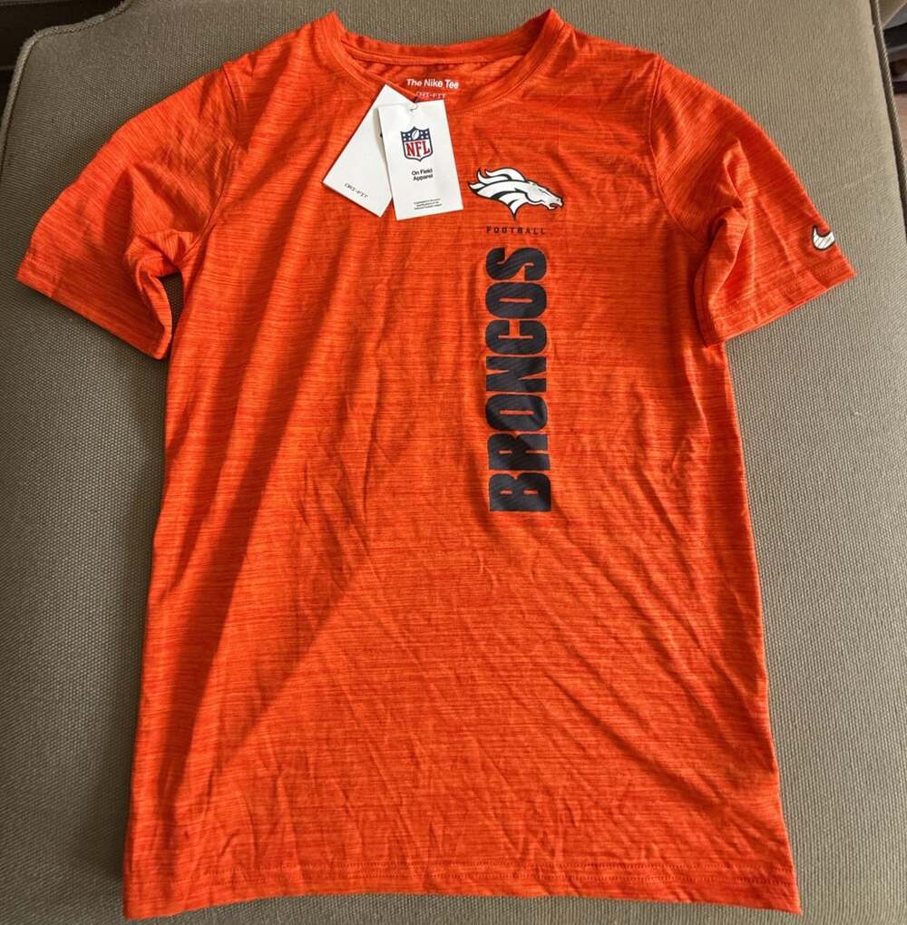 Nike Denver Broncos NFL Dri-FIT T-Shirt Size 14/16 Orange